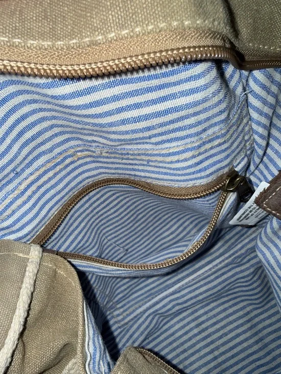 To the Moon and Back Recycled Tent Canvas Bag New Brown/Tan - Picture 8 of 12